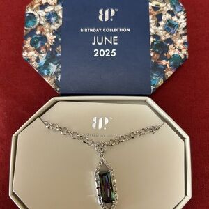 BP Silver and Blue Pendant Necklace